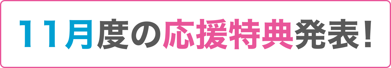 11月度の応援特典発表！
